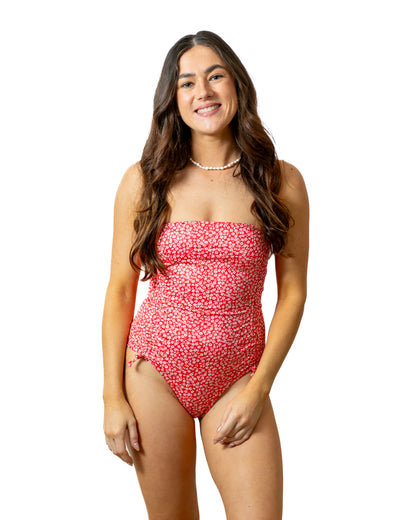 Ruched One-Piece | Red Daisy